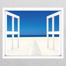 아트박스/꾸밈 ih348-바다를 향해_창문그림액자_뮤럴시트지, A타입-내부창문형