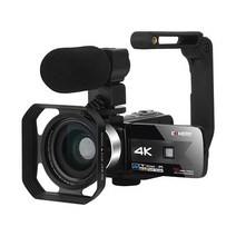 디지털캠코더 듀얼 4k 5600만화소 cmos 야간촬영 라이브방송 한글지원, 레드, 풀옵션(초광각렌즈+접안렌즈+외장마이크), 플래쉬