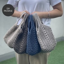 [뜨개부엌] 미니스퀘어백 만들기 7컬러중 택1 (마크라메1볼+도안+동영상) (가방아님), 블랙+실리콘코바늘7호