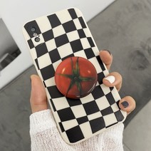 [당일출고] 풀커버 체스 체커보드 물결패턴 블랙 화이트 패턴 아이폰 케이스 (토마토 그립 스마트톡 포함)