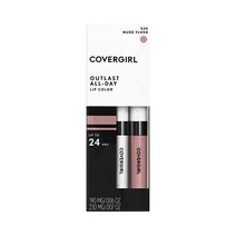 COVERGIRL 아웃라스트 올데이 립 컬러 위드 탑코트 마이 파파야, 누드 플러시_1개(1팩)