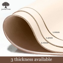 베지터블 무두질 가죽 두꺼운 가죽 피부 소가죽 조각 프랑스 수입 가죽 프리 컷 피스 3 두께 사용 가능, 10x30cm, 두께 1.4mm