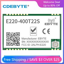 필요한 E220-400T22S LLCC68 LoRa 무선 RF 모듈 22dBm ISM 대역 433MHz 확산 스펙트럼 SMD IPEX 안테나 방지