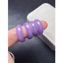 혼주 옥반지 천연석 최신 섬세하고 자연 Jadeite 보라색 서클 링 소프트 바이올렛 라벤더 컬러 옥 반지 좋은 Handring 보석