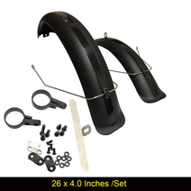 0 .0 0 .0 지방 타이어 펜더 전자 자전거 0 인치 스노우 보드 전기 자전거 머드 가드 윙 플라스틱 튼튼한 내구성 머드 가드, 26x4.0 전면 후면