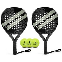 Padel 라켓 탄소 섬유 표면 EVA 메모리 플렉스 폼 코어 패드 테니스 경량 (레드 2개) 450103, 8200-gray-2