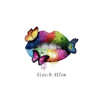 레오파드 프린트 입술 패치 의류용 열전달 열 스티커 DIY 워셔블 티셔츠 아이언 온 트랜스퍼 소녀, 한개옵션1, 17 A149S