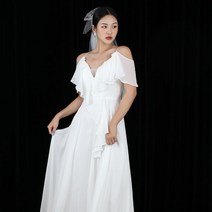 아트박스/숲속드레스 프릴 여신 셀프웨딩드레스 (S-2XL지퍼) 스몰웨딩 2부