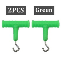 잉어 낚시 도구 2 개 리그 매듭 풀러 후크 라인 스테인레스 스틸 헤어 태클 액세서리, 2pcs-그린