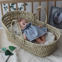 라탄 인형침대 요람 바스켓 수납 인테리어 빈티지 소품