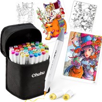 오후후 호놀룰루 B시리즈 마커펜 48색 브러시 미세글씨, 브러시 미세 점개