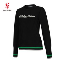 [세바스찬] 골프 22 FW 여성 아가일 패턴 라운드 긴팔 니트 2361 골프웨어, 색상:SD2KT2361 블랙 / 사이즈:95