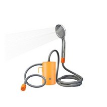 캠핑샤워기 이동식샤워기 차박 샤워기 이동식 수전 휴대용 USB 충전식 샤워펌프 세차 캠핑 세수 캠핑 설겆이, 오렌지 레드 세트
