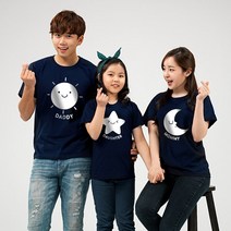 해패앤티 해달별가족 반팔라운드 - 가족티 패밀리룩 단체티