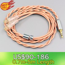 해외구매 이어폰케이블 Type6 756 코어 차폐 7n Litz OCC 이어폰 케이블 FOSTEX TH900 MKII MK2 TH-909 TR-X00 TH-600 헤드폰 LN007, 12.3.5mm 4 pole - 2m