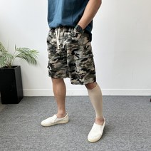 카모플라쥬 밴딩여름카고반바지 B01
