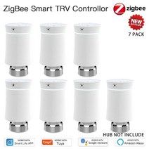 남자면도기 면도기추천 전동면도기 MoesHouse ZigBee3.0 TRV Tuya 신상품 라디에이터 액추에이터 밸브 스마트 프로그래밍 가능 온도 조절기 히터 제어 Alexa Go, 중국, 7PCS 화이트 밸브