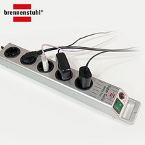 Brennenstuhl 독일 브레넨스툴 수퍼솔리드 5구 콘센트 고용량 고강도 과부하차단 서지보호 안전 접지 멀티탭 2.5m, 5구/실버_BSS-5SV+타이 3ea