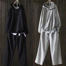 플레인 후디 츄리닝세트 그레이 블랙