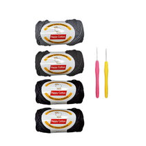 울클럽 어썸 모티브 버킷햇 모자 DIY패키지+코바늘2종(동영상제공), 742 검정 2볼 + 715 진그레이 + 716 차콜