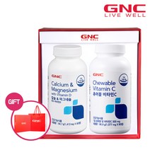 [GNC] 츄어블비타민C100 (90) + 칼슘앤마그네슘 (60) 세트, 단품, 단품