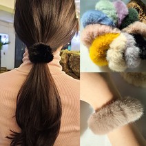 주하트 국내제작 밍크 슈슈 퍼 고무줄 밴드 도넛 머리끈 (10color)