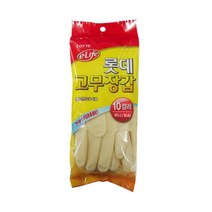 고팡몰_롯데 고무장갑 미니 (S 소) 아이보리 10켤레 주방장갑#ko_꾺, 꾺선택_, 소(S)