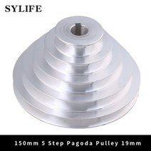 벨트풀리 타이밍벨트 19mm 보어 54mm-150mm 외경 알루미늄 5 슬롯 A 타입 V 형 파고다 풀리 스텝 벨트 폭, 한개옵션0