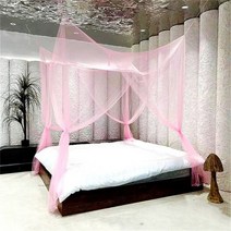 침대 라지킹침대 핑크 공주 모기장 궁전 4 도어 킹퀸 더블싱글 방지 곤충 야외 광장 그레이스 화이트 캐노피 그물 126056, Bed Width(0.9-1.5M), 분홍색