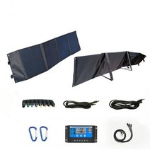 태양광 태양열 충전기 휴대용 접이식 패널 태양전지 캠핑 파워뱅크 보조배터리 차량용 12V, 100w [태양판+ 컨트롤+가방+다기능잭]