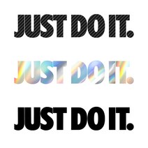 JUST DO IT 저스트두잇 포인트 데칼스티커, M, 화이트