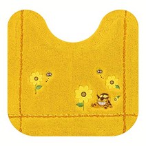 센코 토토로 꽃 버스 정류장 화장실 매트 옐로 약 58×60cm고양이 버스 19752, 1