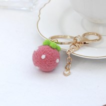 양모 니들펠트 딸기볼 키링 만들기 DIY 패키지