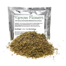 Yarrow Flowers - Ingredients: 100% Yarrow Flowers (Achillea Millefolium) - All Natural Ayurveda Herb, One Size, One Color