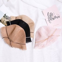 리본 벙거지모자 엄마랑 아이랑 커플 버킷햇 왕골모자