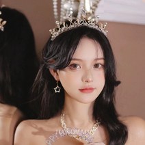 티아라 왕관 셀프 웨딩 크라운 여 열여덟 번째 생일 머리 장식 선미 바로크 식 드레스 왕관 여간, 01.골드