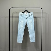 맨스토리 S/S 남자 bts 데일리 데미지 스판 9부 연청바지