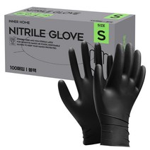 이너홈 니트릴장갑 블랙 S, 10소(S), 1개, 100개입
