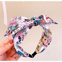 카툰 캐릭터 머리띠 미키 미니 두꺼운 헤어밴드 3색상