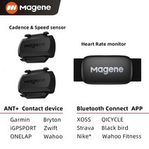 심박계 Magene-H64 심박수 모니터 사이클 듀얼 모드 ANT + 블루투스 센서 와후 가민 브라이튼 XOSS 바이크 컴퓨터용 가슴 스트랩 포함, S3(2pcs) H64
