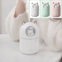 야옹이 미니가습기 소형 탁상용 집이건조할때 습도올리기 책상용 USB 가정용원룸 방건조할때, 미니가습기(필터5개포함), 화이트