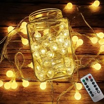 스트링라이트 리모컨 알전구 캠핑 40구 80구 텐트 앵두전구 LED, 80구 10m [건전지], 반투명 웜화이트_80구 10m [건전지]