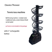 테니스연습기테니스 공 전달 기계 네트 캐처 자조 싱글 연습 멀티 볼 훈련 지원 휴대용 던지기, 04 classic with battery