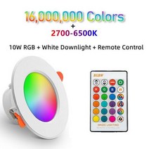 조명 매립조명 매입등 교체 욕실다운라이트 LED Downlight WiFi Tuya 스마트 라이프 디밍 블루투스 램프 10W 15W RGB 변경 따뜻한 차가운 빛 Alexa Goo, 02 10W White light