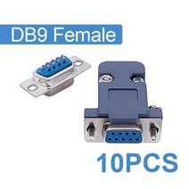 알루미늄 프로파일 10PCS DB9 어댑터 커넥터 코어 RS232 직렬 COM 플러그 구멍핀 DB15 여성 남성 포트 소켓 D Sub DP9 플라스틱 케이스, DB9 Female Silverly1