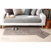 워싱면 목화솜누빔 겨울용 미끄럼방지 발매트 거실바닥매트 업소용발판 바닥매트 주방, 주방매트-브라운