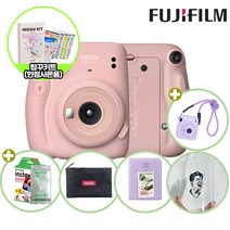 인스탁스 미니11카메라+파우치+미니1p+스트랩+하드앨범+유리컵+인꾸키트(한정), 1개, 블러쉬핑크