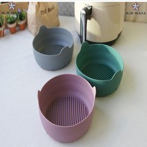 과일바구니 편한관리 간편한세척 에어프라이기팟 실리콘팟, 대/그레이