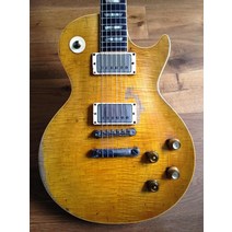 Aged Relic 일렉트릭 기타 Nitro Finish PeterGreen GarryMoore Lemon Burst 1 개 바디 1 개 넥 프렛 바인딩 고급 기타., 41 인치, 01 41 인치