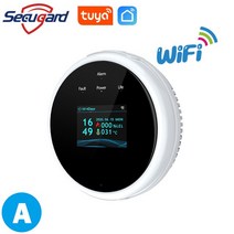 가스 누설 탐지기 검지기 Tuya 와이파이 L 천연 누출 경보 감지기 LED 디스플레이 스마트 홈 센서, [01] 1 PCS